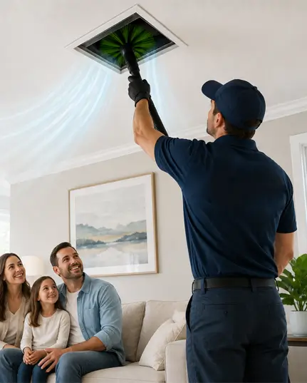 Professional air duct cleaning service in Conroe Texas