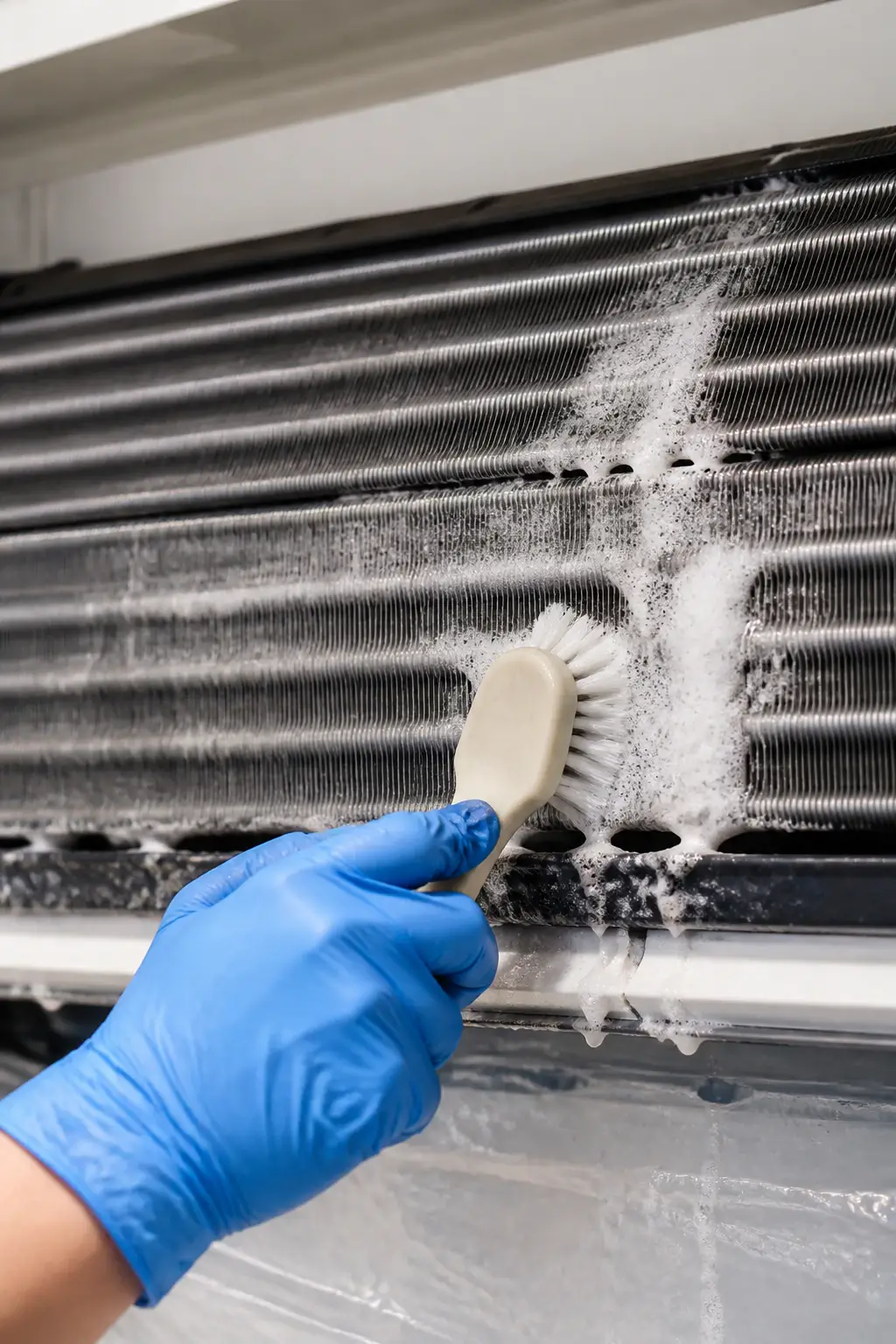 Evaporator foam wash