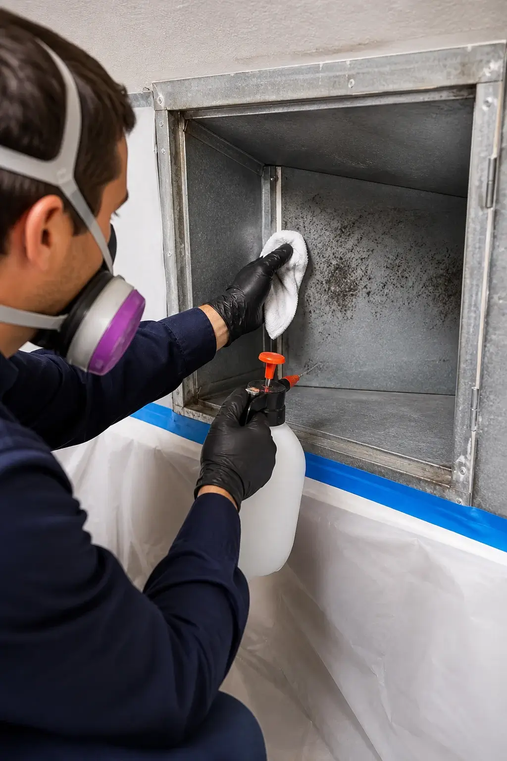Mold removal service for HVAC ducts