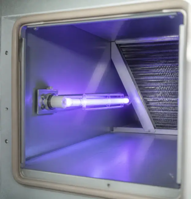 Installed UV lamp