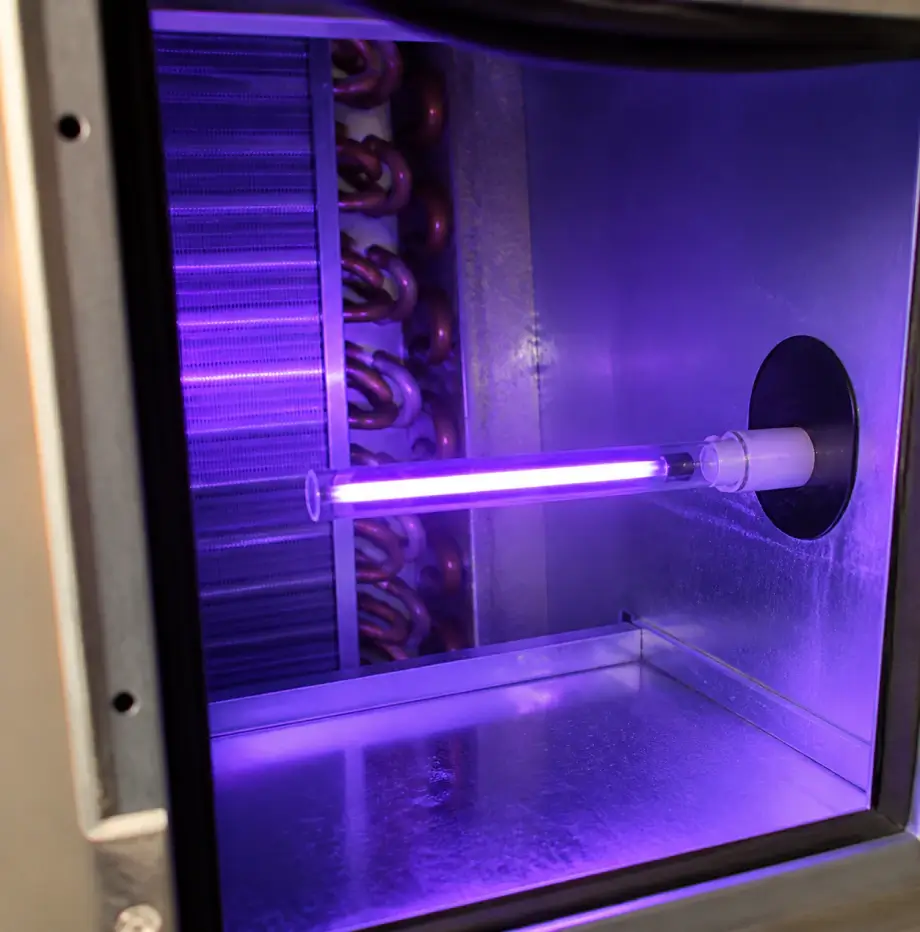 UV lamp glow